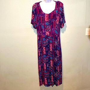 Y2k 80s Super wide leg flowy jumper Pink Purple Hearts Cottagecore patchwork‎